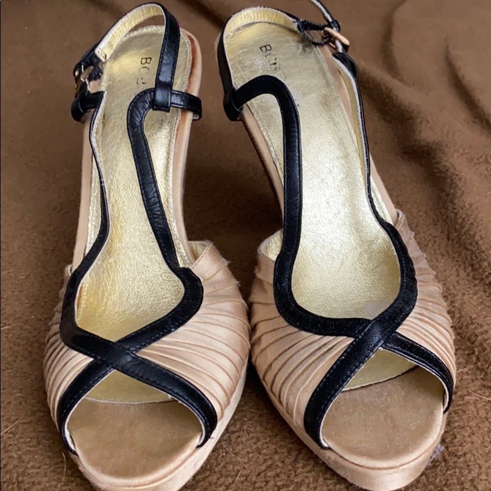 BCBG gold high heels